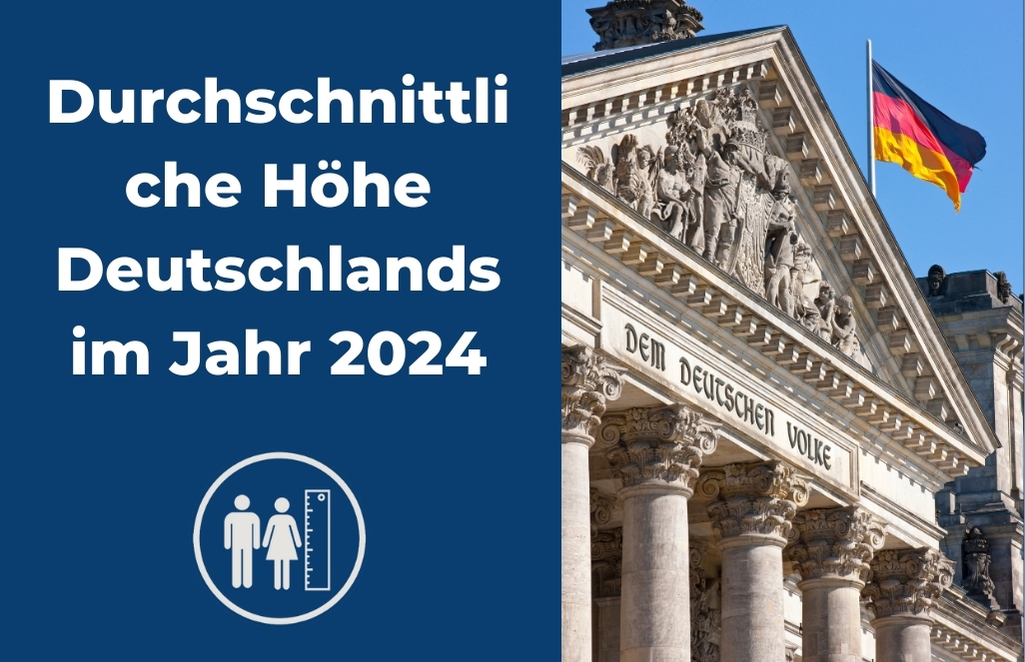 Durchschnittliche Höhe Deutschlands im Jahr 2024